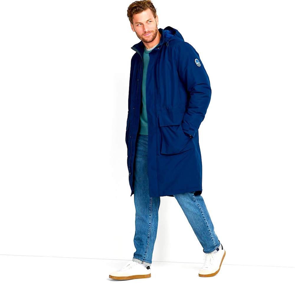NWT!! Lands’ End Size L Men’s Stadium Parka in Navy Blue💙 - Picture 2 of 10
